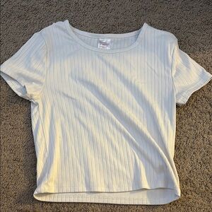 Women's Cream Ribbed Top